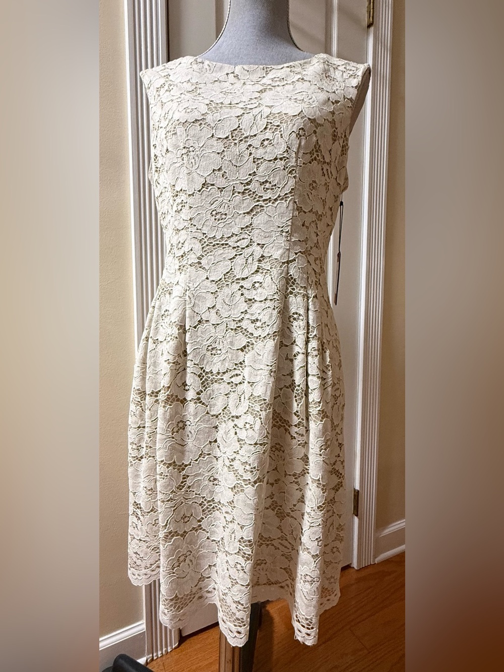 VinceCamuto Lace Fit & Flare Dress in Ivory Size 10 NWT